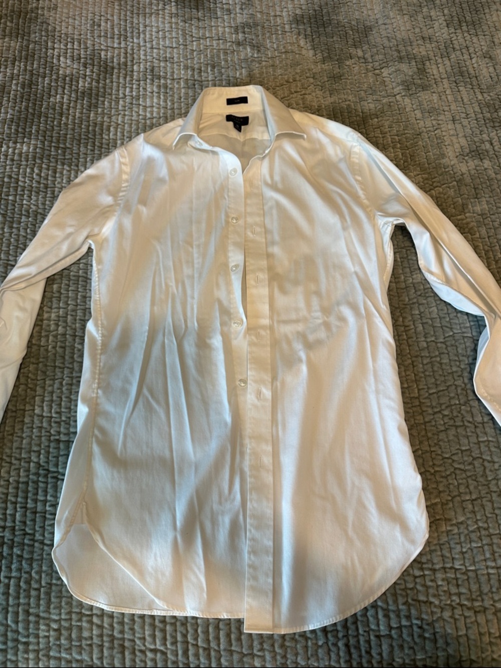 J. Crew Men's White Button-Front Dress Shirt. Slim fit.